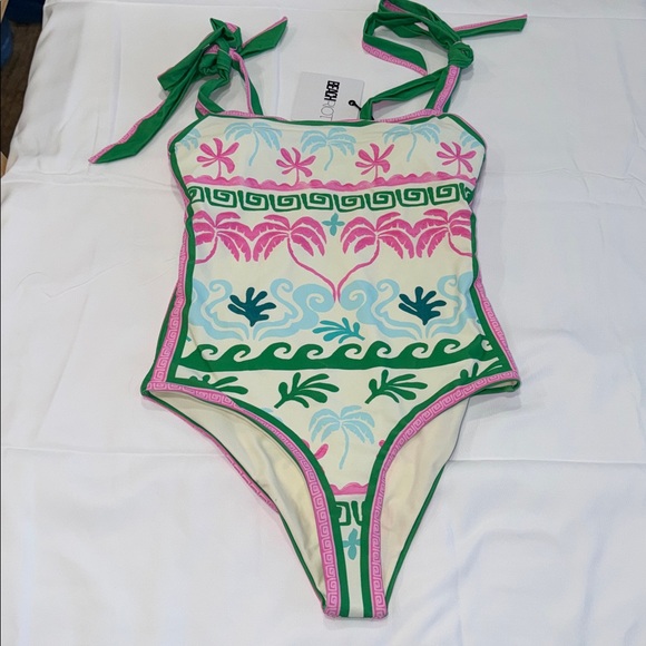 Beach Riot Shona One Piece Tropical Palm, SMALL - Picture 2 of 10